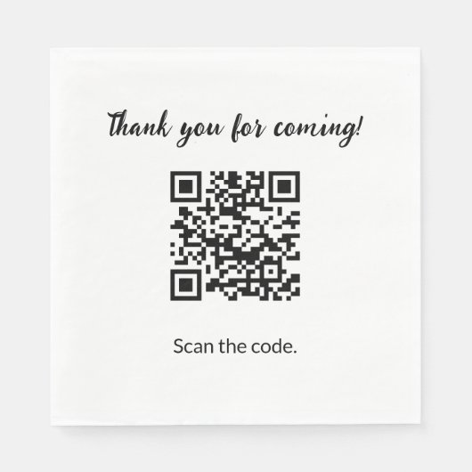 Benutzerdefinierter QR-Code Vielen Dank für Ihr Ko Serviette (Vorderseite)