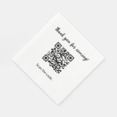 Benutzerdefinierter QR-Code Vielen Dank für Ihr Ko Serviette (Ecke)