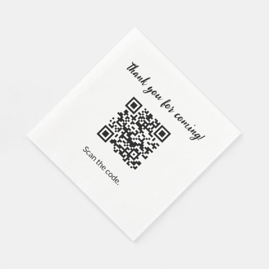 Benutzerdefinierter QR-Code Vielen Dank für Ihr Ko Serviette (Ecke)