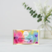 Benutzerdefinierter QR-Code Watercolor Gold Social Visitenkarte (Stehend Vorderseite)