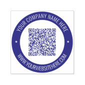 Benutzerdefinierter QR-Code Website-Info Farbrunde Permastempel (Design)