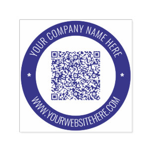 Benutzerdefinierter QR-Code Website-Info Farbrunde Permastempel