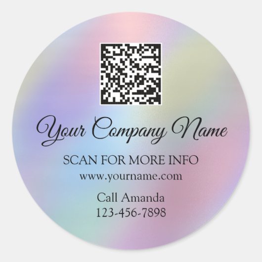 Benutzerdefinierter QR-Code Werbeaktion Rose Ombre Runder Aufkleber (Vorderseite)