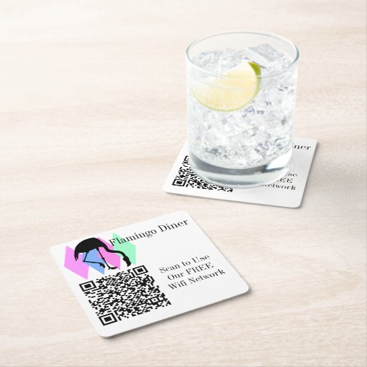 Benutzerdefinierter QR-Code Wifi-Netzwerkzugriff Rechteckiger Pappuntersetzer (Vor Ort)