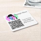 Benutzerdefinierter QR-Code Wifi-Netzwerkzugriff Rechteckiger Pappuntersetzer (angewinkelt)