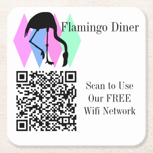 Benutzerdefinierter QR-Code Wifi-Netzwerkzugriff Rechteckiger Pappuntersetzer (Vorderseite)