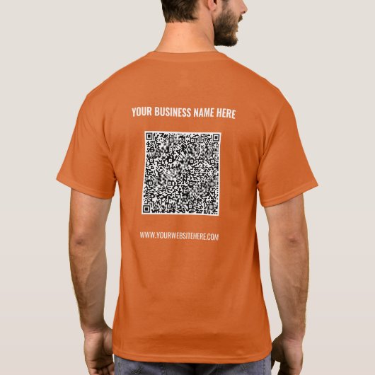 Benutzerdefinierter QR-Scan-Info Text Business T - T-Shirt (Rückseite)