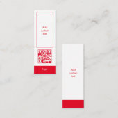 benutzerdefinierter QS-Code - einfache rote Leseze Mini Visitenkarte (Vorne/Hinten)