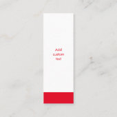 benutzerdefinierter QS-Code - einfache rote Leseze Mini Visitenkarte (Rückseite)