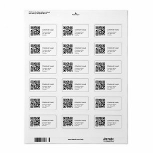 Benutzerdefinierter QS-Code, einfache weiße Geschä Adressaufkleber
