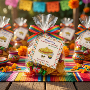 Benutzerdefinierter quadratischer Fiesta-Dankeschö Geschenkanhänger