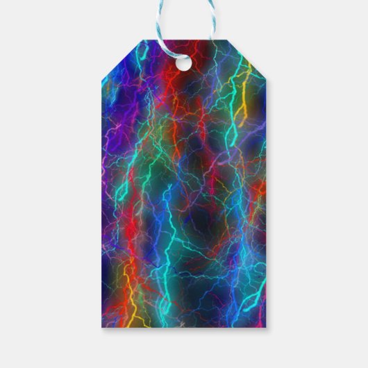 Benutzerdefinierter Rainbow-Blitztext Geschenkanhänger (Rückseite)