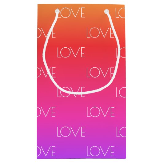 Benutzerdefinierter Rainbow-Gradient-Liebe Kleine Geschenktüte (Rückseite)