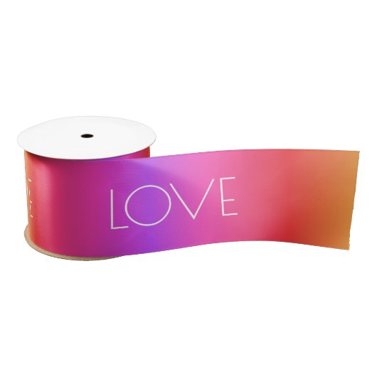 Benutzerdefinierter Rainbow Gradient Ribbon-Liebe Satinband (Spule)