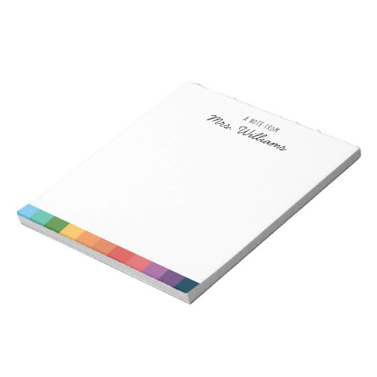 Benutzerdefinierter Rainbow-Lehrer Notepad Notizblock (Rotiert)