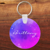 Benutzerdefinierter Rainbow Ombre Galaxy Stars Neb Schlüsselanhänger (Vorderseite)