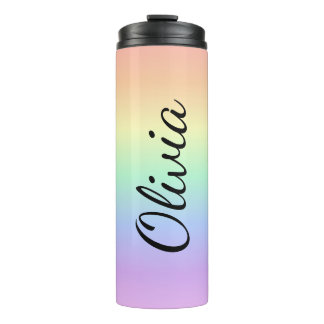 Benutzerdefinierter Rainbow-Tumbler mit Namen Thermosbecher