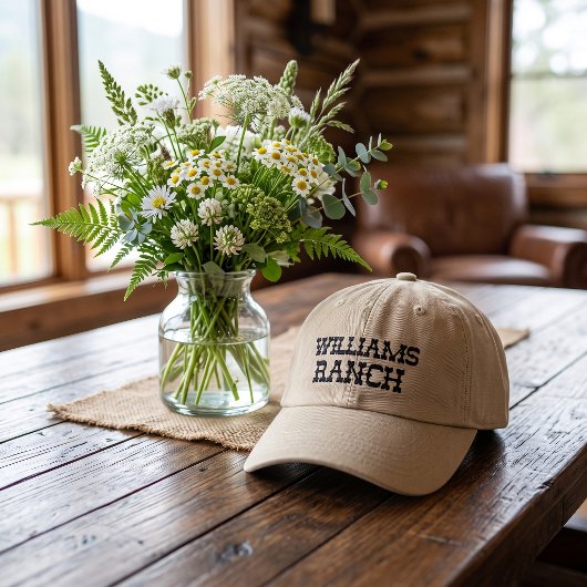 Benutzerdefinierter Ranch-Name Bestickte Baseballkappe