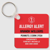 Benutzerdefinierter Red Allergy Alert Schlüsselanhänger (Vorderseite)