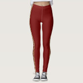 Benutzerdefinierter Red- und Gold-Glitzer-Text Lei Leggings (Vorderseite)