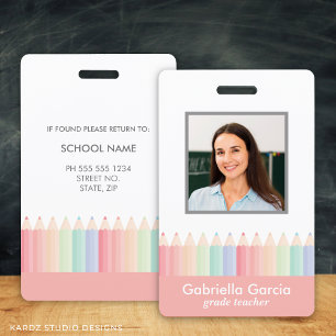 Benutzerdefinierter Regenbogen-Schul-Lehrer-ID-Aus Ausweis