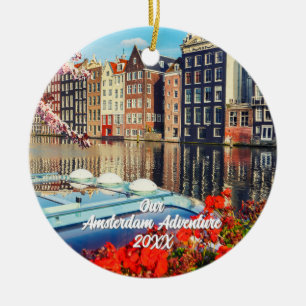 Benutzerdefinierter Reise-Foto-Weihnachtsbaum Keramik Ornament