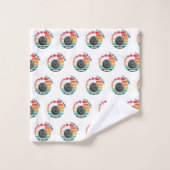 Benutzerdefinierter Retro-Bowling-Buttone Team- un Badhandtuch Set (Waschlappen)