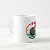Benutzerdefinierter Retro-Bowling-Buttone Team- un Kaffeetasse (Vorderseite Links)