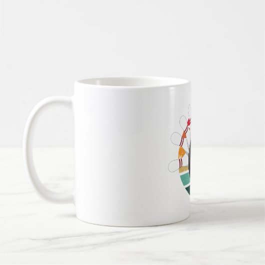 Benutzerdefinierter Retro-Bowling-Buttone Team- un Kaffeetasse (Links)
