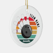 Benutzerdefinierter Retro-Bowling-Buttone Team- un Keramik Ornament (Rechts)