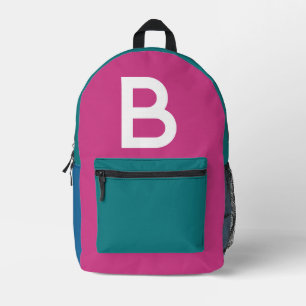 Benutzerdefinierter Retro-Farbenblock Initialien-R Bedruckter Rucksack