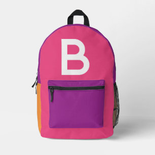 Benutzerdefinierter Retro-Farbenblock Initialien-R Bedruckter Rucksack
