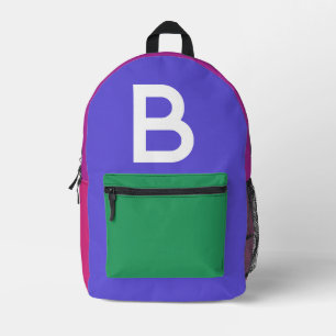 Benutzerdefinierter Retro-Farbenblock Initialien-R Bedruckter Rucksack
