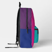Benutzerdefinierter Retro-Farbenblock Initialien R Bedruckter Rucksack (Links)