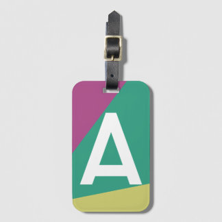 Benutzerdefinierter Retro-Farbenblock-Monogramm Gepäckanhänger