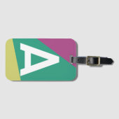 Benutzerdefinierter Retro-Farbenblock-Monogramm Gepäckanhänger (Vorderseite (Horizontal))
