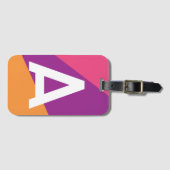 Benutzerdefinierter Retro-Farbenblock-Monogramm Gepäckanhänger (Vorderseite (Horizontal))