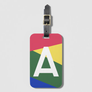 Benutzerdefinierter Retro-Farbenblock-Monogramm Gepäckanhänger