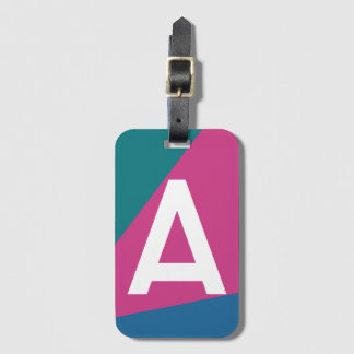 Benutzerdefinierter Retro-Farbenblock-Monogramm Gepäckanhänger