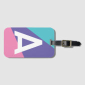 Benutzerdefinierter Retro-Farbenblock-Monogramm Gepäckanhänger (Vorderseite (Horizontal))