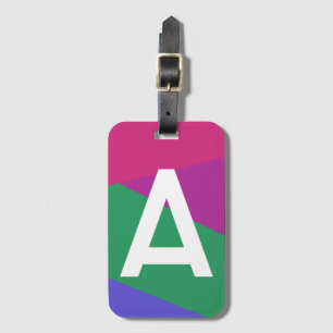 Benutzerdefinierter Retro-Farbenblock-Monogramm Gepäckanhänger