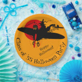 Benutzerdefinierter Retro-Flying Hexen-Halloween-P Pappteller (Party)