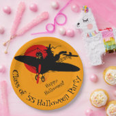 Benutzerdefinierter Retro-Flying Hexen-Halloween-P Pappteller (Party)