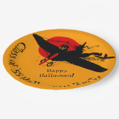 Benutzerdefinierter Retro-Flying Hexen-Halloween-P Pappteller (Schrägansicht)