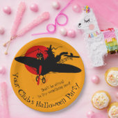 Benutzerdefinierter Retro-Flying Hexen-Halloween-P Pappteller (Party)