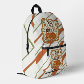 Benutzerdefinierter Retro-gestreifter orangefarben Bedruckter Rucksack