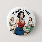 Benutzerdefinierter Retro-Mahjong-Text Geschenk zu Button (Vorderseite)