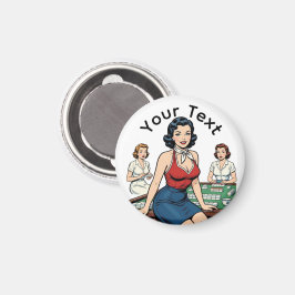 Benutzerdefinierter Retro-Mahjong-Text Geschenk zu Magnet