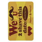Benutzerdefinierter Retro-Mustache-Rett-The-Date-M Magnet (Vertikal)