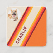Benutzerdefinierter Retro Orange Foto Social Media Quadratische Visitenkarte (Vorderseite)